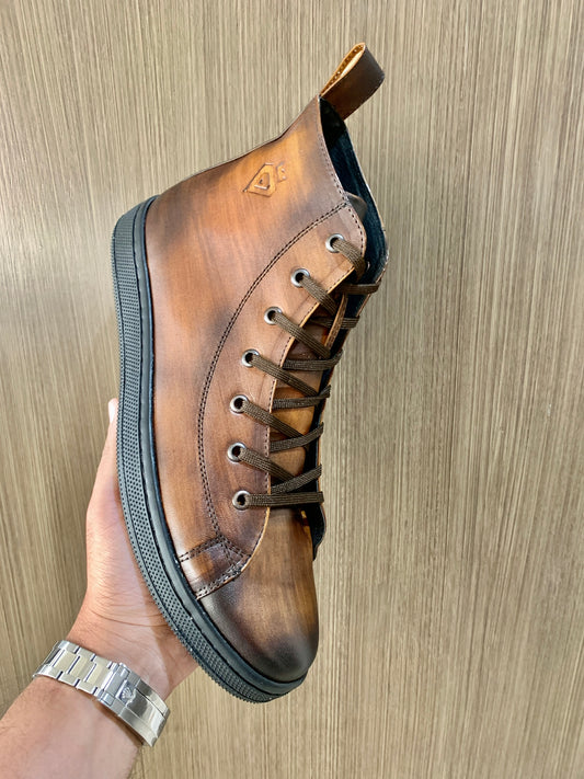 HIGH TOP SMOKE brown sneaker